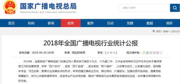 2018廣播電視服務(wù)業(yè)收入6952.14億 總局發(fā)布統(tǒng)計(jì)公報(bào)五大維度數(shù)據(jù)